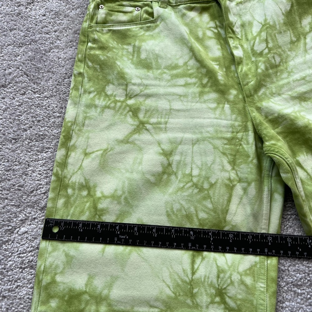 Wandler Magnolia Wide Leg Jeans Womens 31 Green High Rise Made Italy Tie Dye - Picture 16 of 16